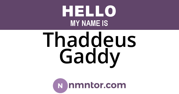 Thaddeus Gaddy