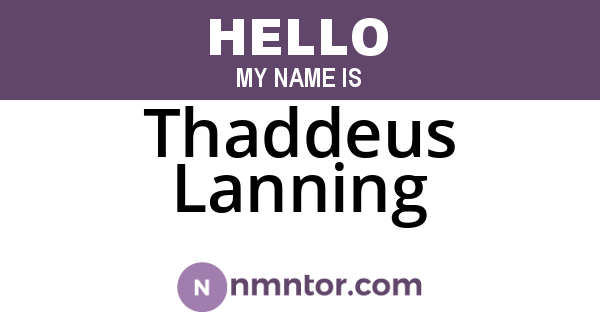 Thaddeus Lanning