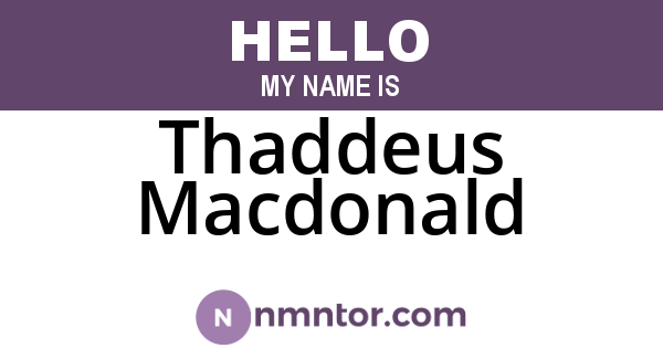 Thaddeus Macdonald