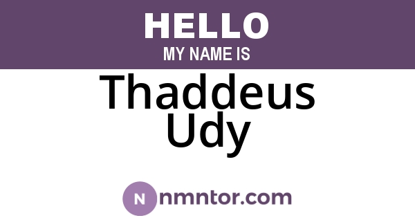 Thaddeus Udy