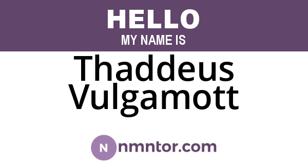 Thaddeus Vulgamott