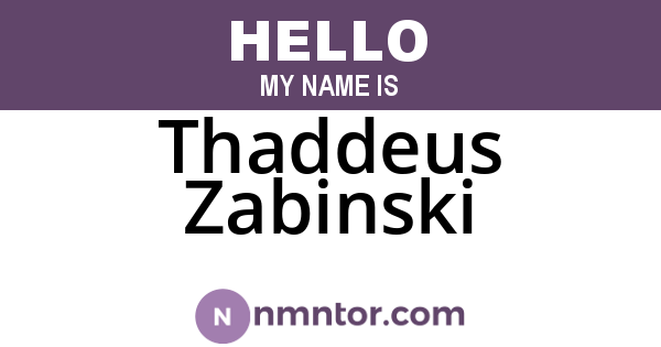 Thaddeus Zabinski
