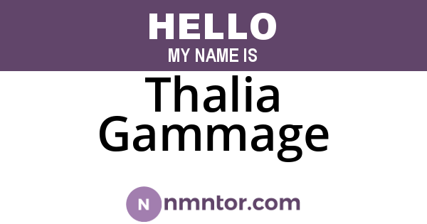 Thalia Gammage