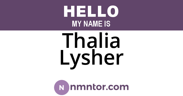 Thalia Lysher