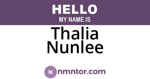 Thalia Nunlee