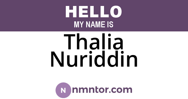 Thalia Nuriddin