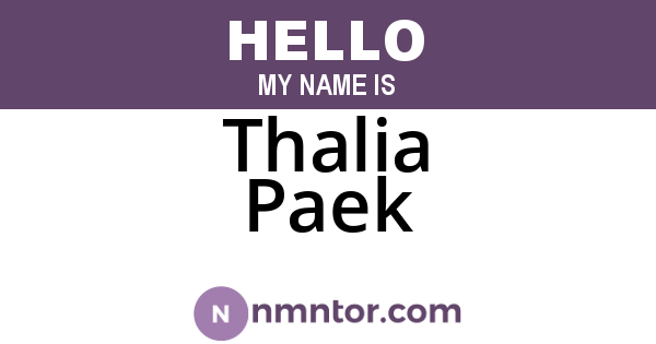 Thalia Paek