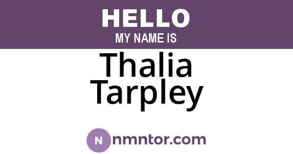 Thalia Tarpley