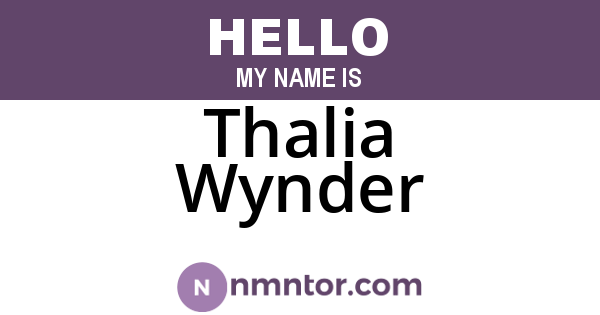 Thalia Wynder
