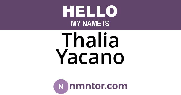 Thalia Yacano