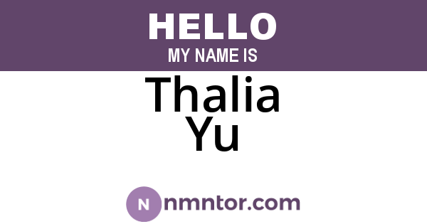 Thalia Yu