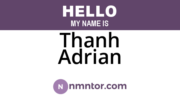 Thanh Adrian