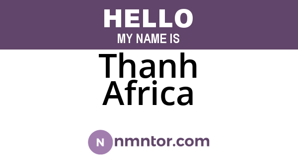 Thanh Africa