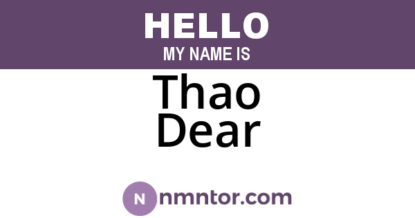 Thao Dear