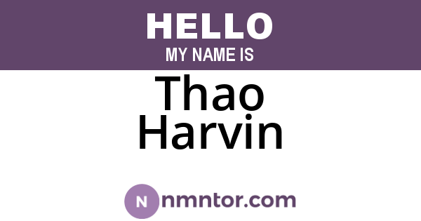 Thao Harvin