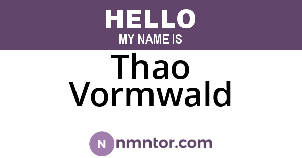 Thao Vormwald