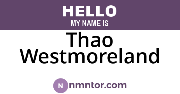 Thao Westmoreland