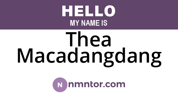 Thea Macadangdang