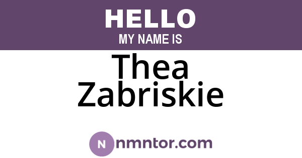 Thea Zabriskie