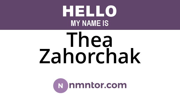 Thea Zahorchak