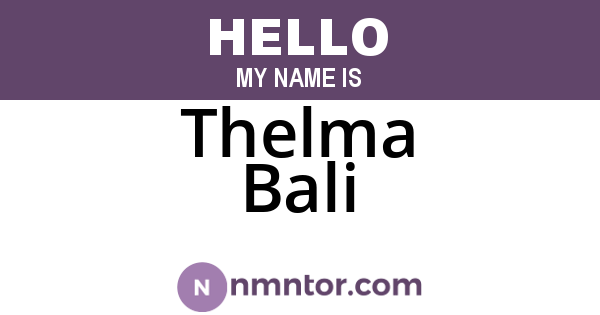 Thelma Bali