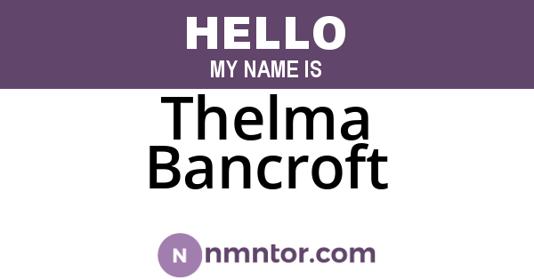 Thelma Bancroft