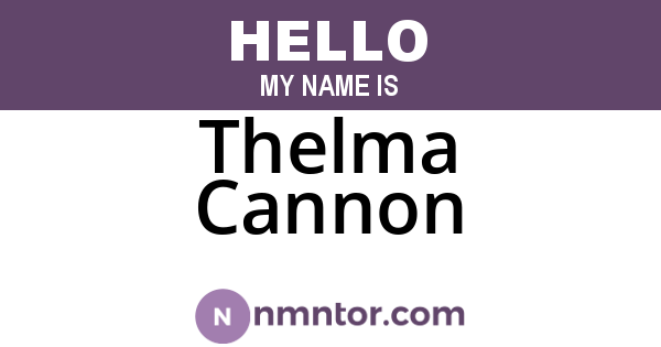 Thelma Cannon