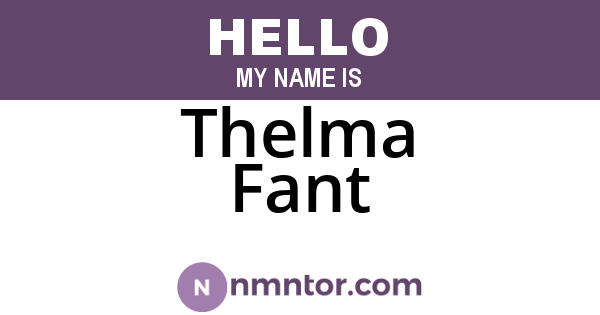 Thelma Fant