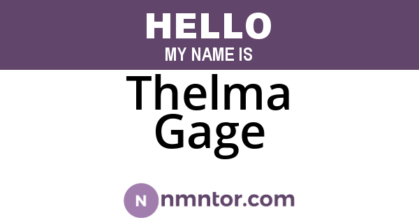 Thelma Gage