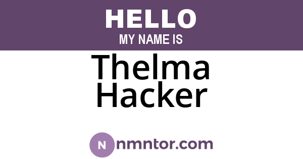 Thelma Hacker