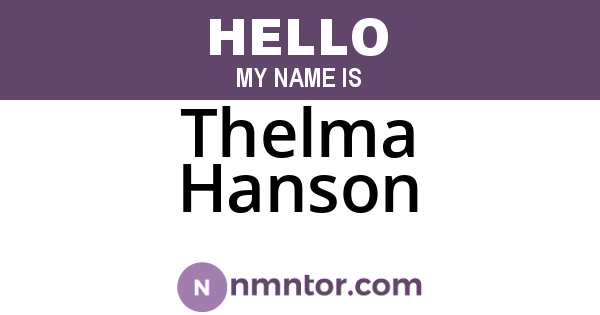 Thelma Hanson