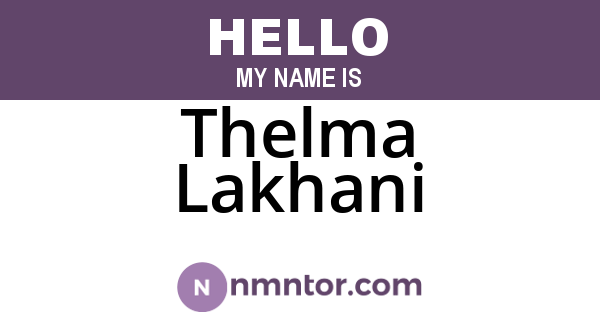 Thelma Lakhani