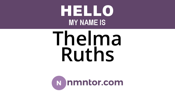 Thelma Ruths
