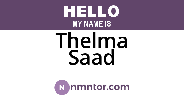 Thelma Saad