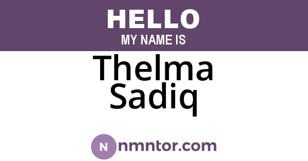 Thelma Sadiq