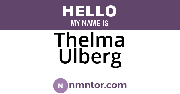 Thelma Ulberg