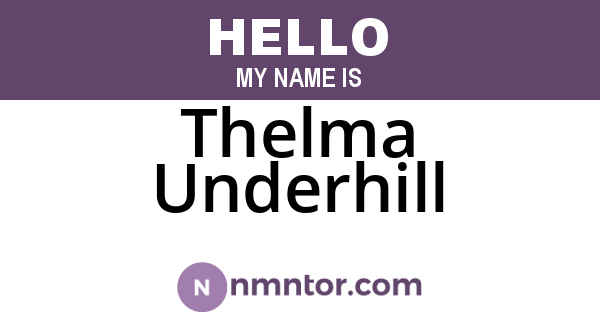 Thelma Underhill
