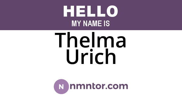 Thelma Urich