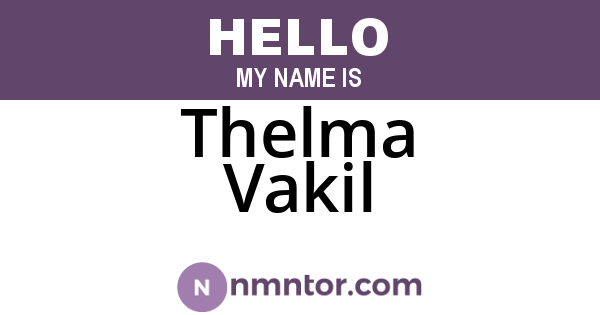 Thelma Vakil