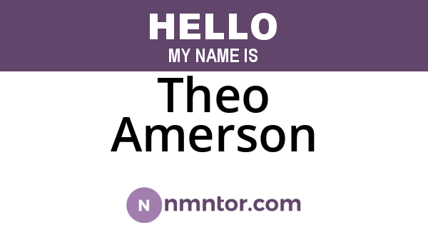 Theo Amerson