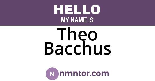 Theo Bacchus