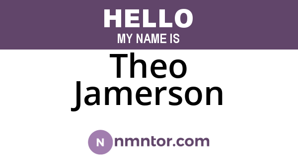 Theo Jamerson