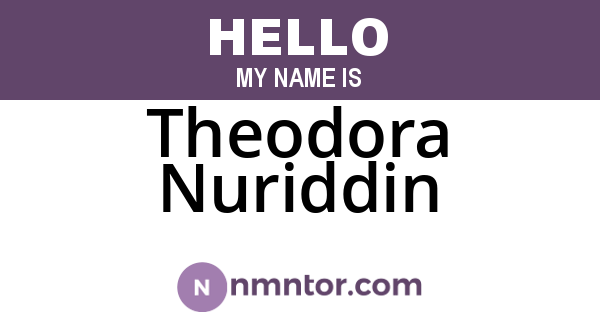 Theodora Nuriddin