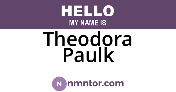 Theodora Paulk