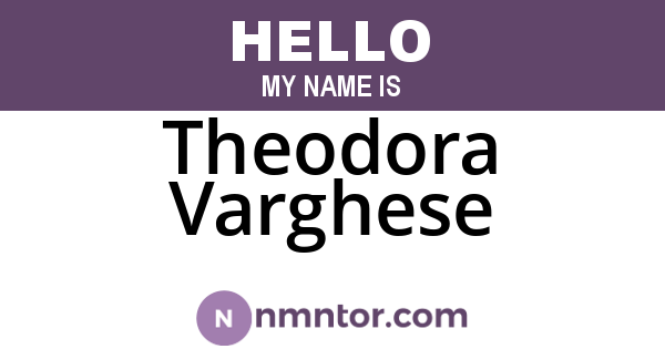 Theodora Varghese