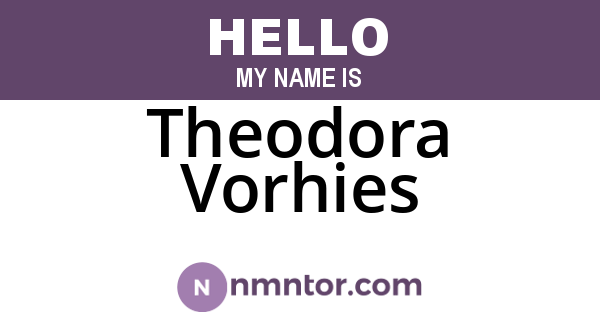 Theodora Vorhies