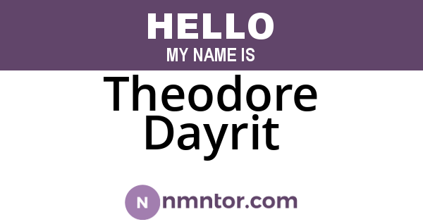 Theodore Dayrit