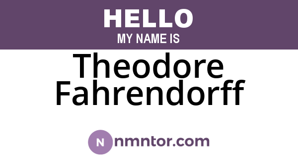 Theodore Fahrendorff