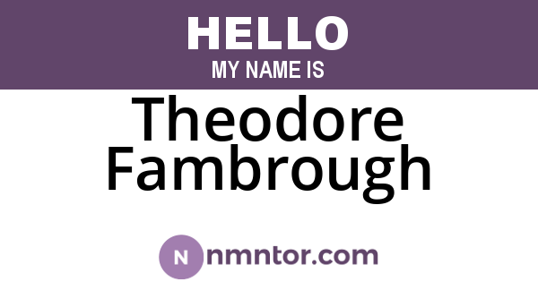 Theodore Fambrough