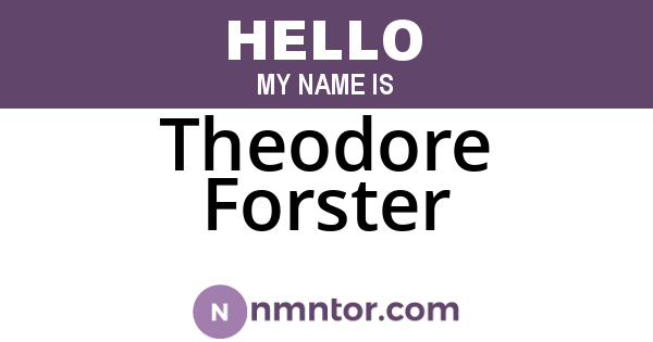 Theodore Forster